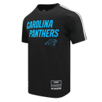 NFL CAROLINA PANTHERS CLASSIC MESH T-SHIRT EN JERSEY SIMPLE À RAYURES POUR HOMME (NOIR)