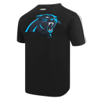 NFL CAROLINA PANTHERS CLASSIC MESH T-SHIRT EN JERSEY SIMPLE À RAYURES POUR HOMME (NOIR)