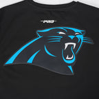 NFL CAROLINA PANTHERS CLASSIC MESH T-SHIRT EN JERSEY SIMPLE À RAYURES POUR HOMME (NOIR)