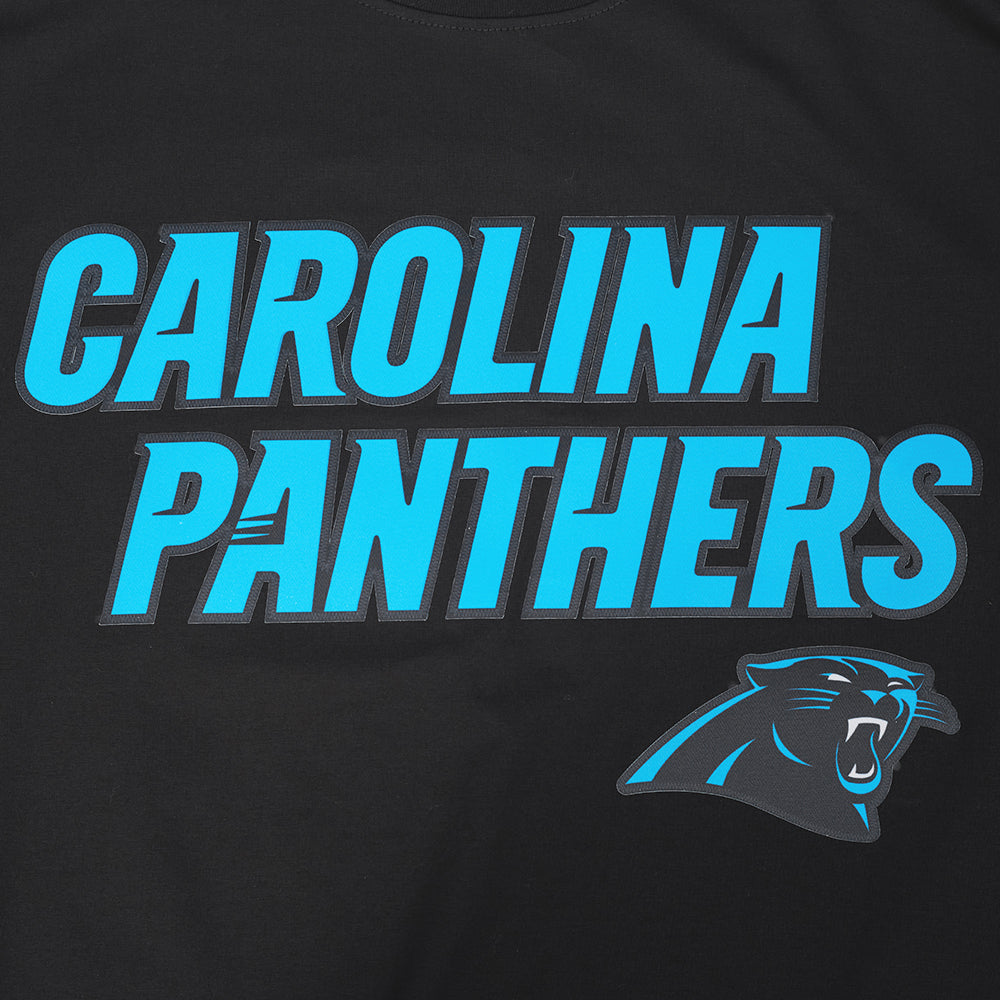 NFL CAROLINA PANTHERS CLASSIC MESH T-SHIRT EN JERSEY SIMPLE À RAYURES POUR HOMME (NOIR)