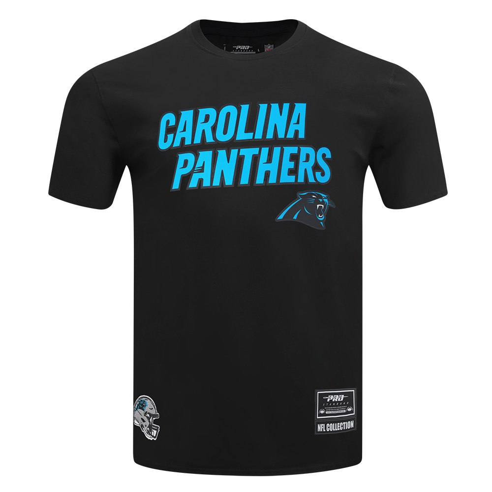 NFL CAROLINA PANTHERS CLASSIC MESH T-SHIRT EN JERSEY SIMPLE À RAYURES POUR HOMME (NOIR)