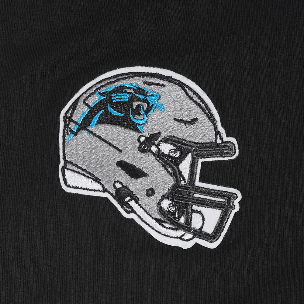 NFL CAROLINA PANTHERS CLASSIC MESH T-SHIRT EN JERSEY SIMPLE À RAYURES POUR HOMME (NOIR)