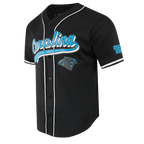 NFL CAROLINA PANTHERS SCRIPT TAIL CHEMISE BOUTONNÉE EN FILET POUR HOMME (NOIR)