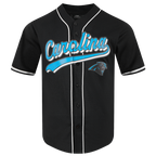 NFL CAROLINA PANTHERS SCRIPT TAIL CHEMISE BOUTONNÉE EN FILET POUR HOMME (NOIR)