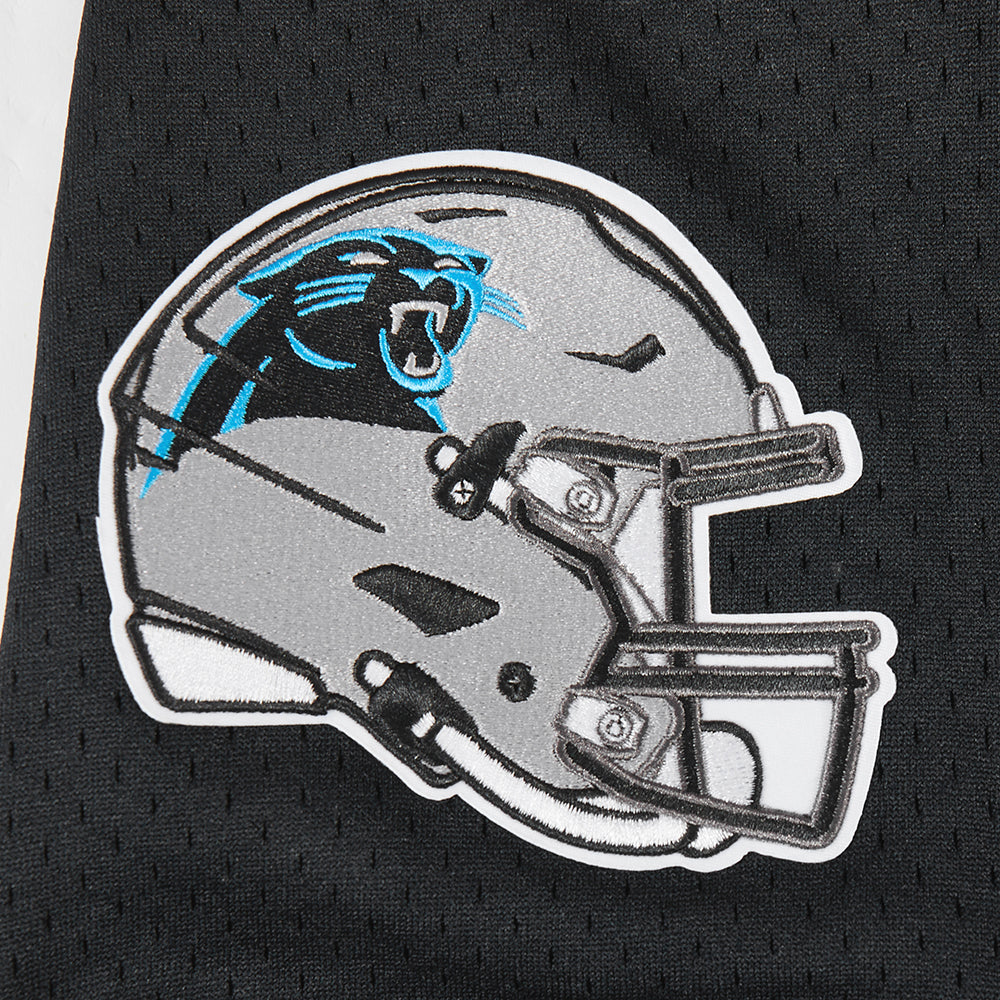 NFL CAROLINA PANTHERS SCRIPT TAIL CHEMISE BOUTONNÉE EN FILET POUR HOMME (NOIR)