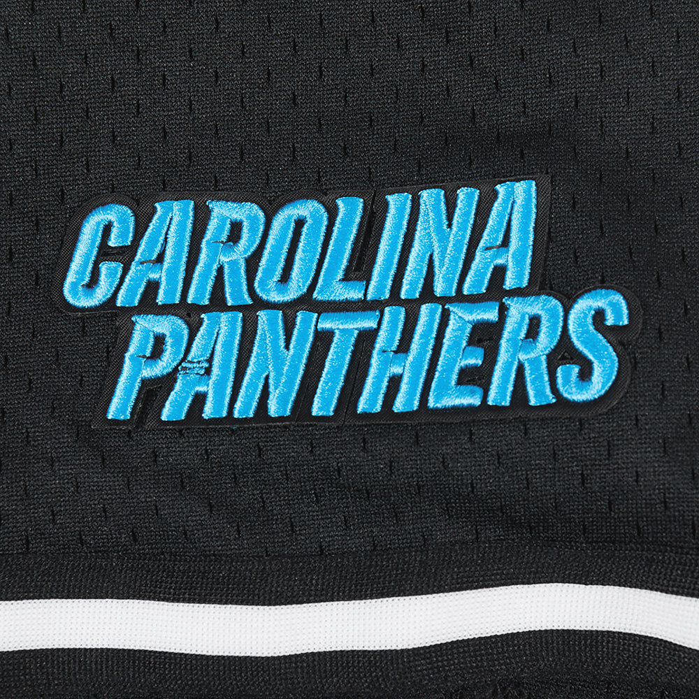 NFL CAROLINA PANTHERS SCRIPT TAIL CHEMISE BOUTONNÉE EN FILET POUR HOMME (NOIR)