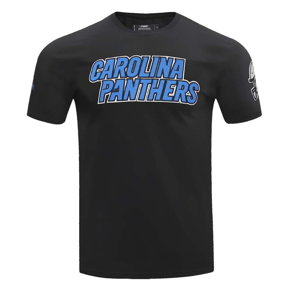 NFL CAROLINA PANTHERS CLASSIC CHENILLE MEN'S   TEE (BLACK)