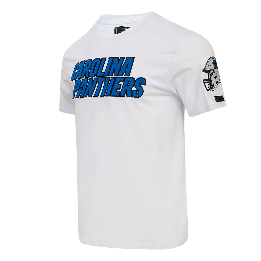 NFL CAROLINA PANTHERS CLASSIC CHENILLE SINGLE JERSEY TEE (WHITE)