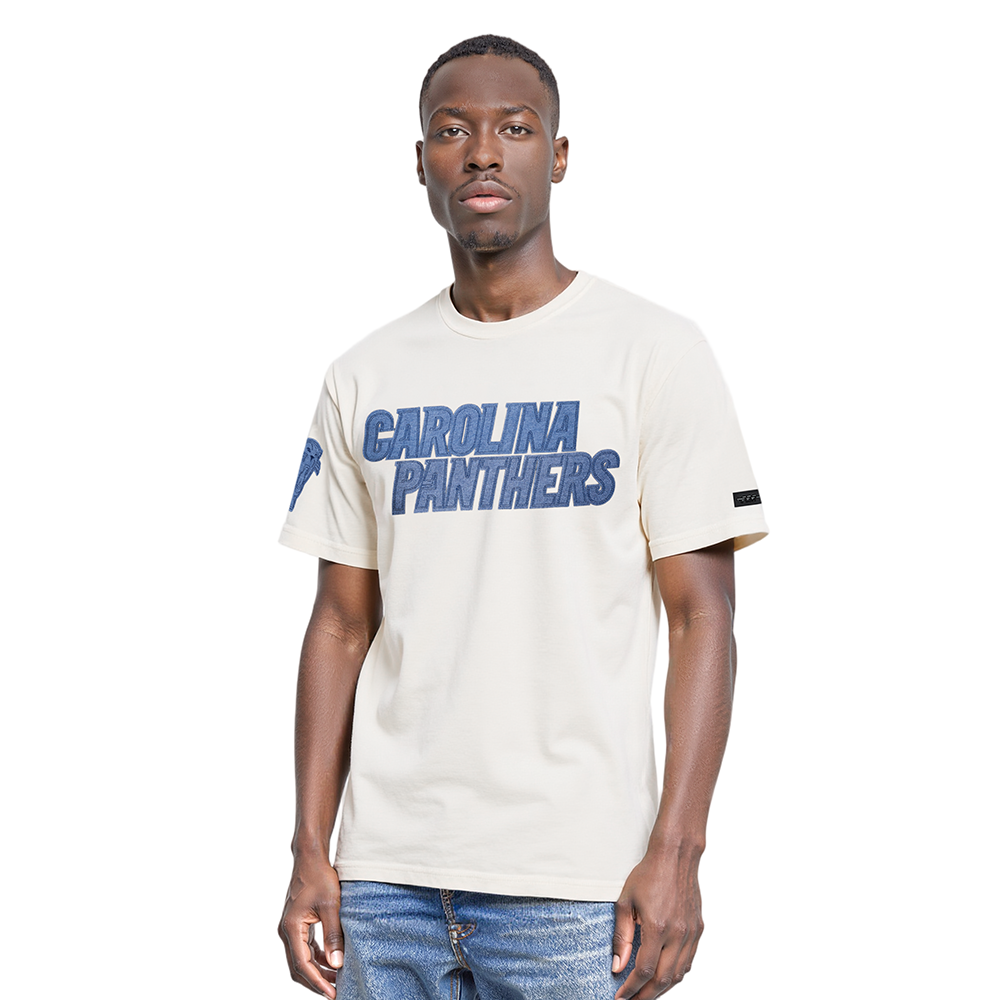 NFL CAROLINA PANTHERS VARSITY BLUES T-SHIRT EN JERSEY SIMPLE POUR HOMME (LIN)