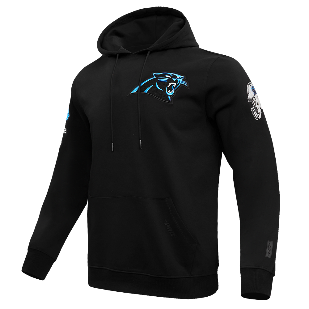 NFL CAROLINA PANTHERS CLASSIC CHENILLE CHANDAIL À CAPUCHON (NOIR)