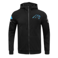 NFL CAROLINA PANTHERS CLASSIC CHENILLE MEN'S DK FZ HOODIE (BLACK)