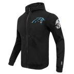 NFL CAROLINA PANTHERS CLASSIC CHENILLE MEN'S DK FZ HOODIE (BLACK)
