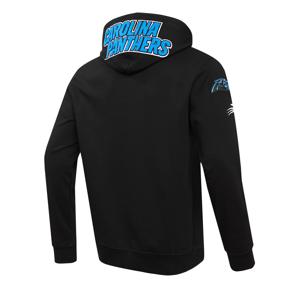NFL CAROLINA PANTHERS CLASSIC CHENILLE MEN'S DK FZ HOODIE (BLACK)