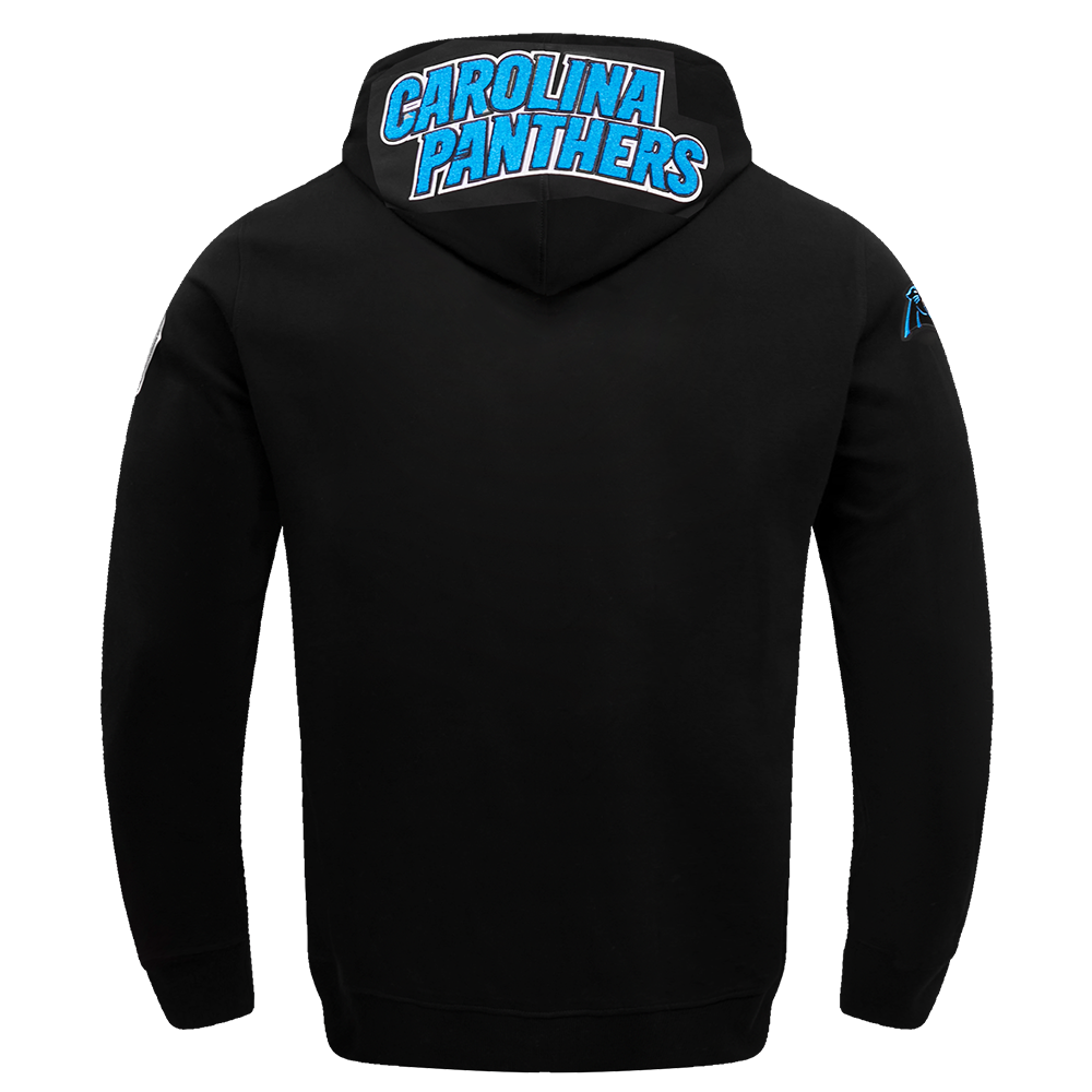 NFL CAROLINA PANTHERS CLASSIC CHENILLE MEN'S DK FZ HOODIE (BLACK)