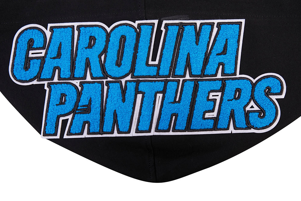 NFL CAROLINA PANTHERS CLASSIC CHENILLE MEN'S DK FZ HOODIE (BLACK)