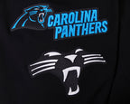 NFL CAROLINA PANTHERS CLASSIC CHENILLE MEN'S DK FZ HOODIE (BLACK)