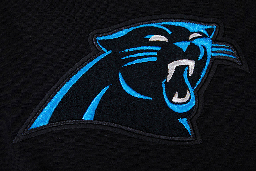 NFL CAROLINA PANTHERS CLASSIC CHENILLE MEN'S DK FZ HOODIE (BLACK)