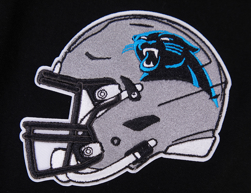 NFL CAROLINA PANTHERS CLASSIC CHENILLE MEN'S DK FZ HOODIE (BLACK)