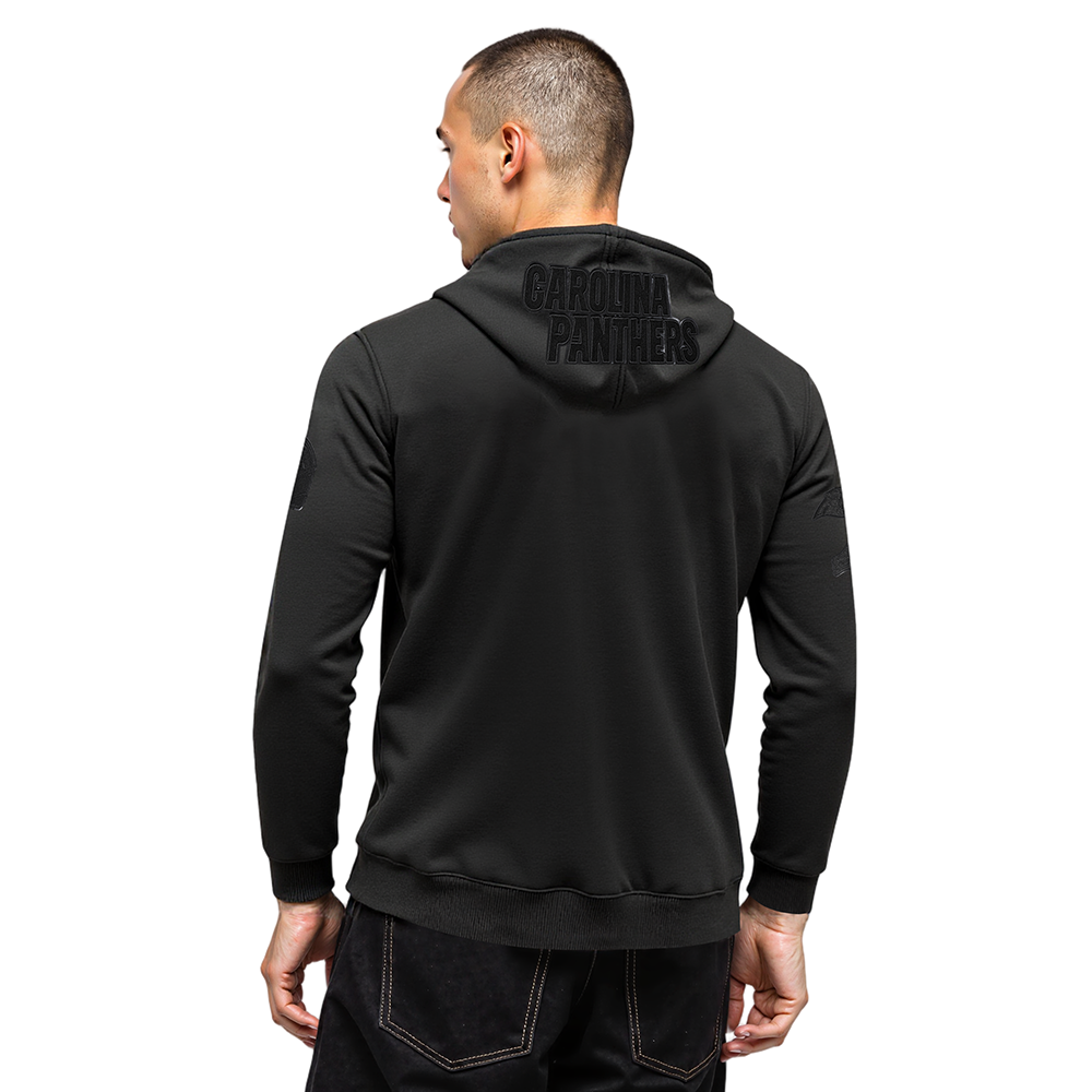 NFL CAROLINA PANTHERS TRIPLE BLACK MEN'S DK FZ HOODIE (TRIPLE BLACK)