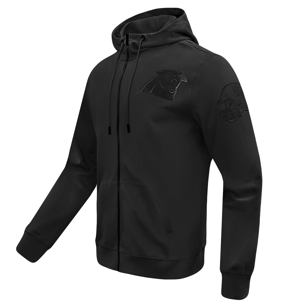 NFL CAROLINA PANTHERS TRIPLE BLACK MEN'S DK FZ HOODIE (TRIPLE BLACK)
