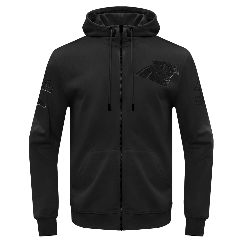 NFL CAROLINA PANTHERS TRIPLE BLACK MEN'S DK FZ HOODIE (TRIPLE BLACK)