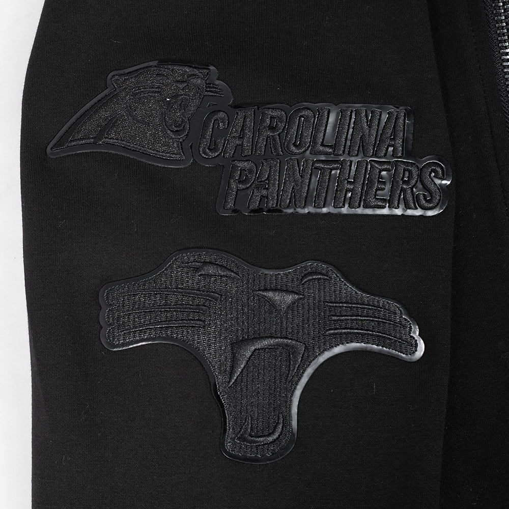 NFL CAROLINA PANTHERS TRIPLE BLACK MEN'S DK FZ HOODIE (TRIPLE BLACK)