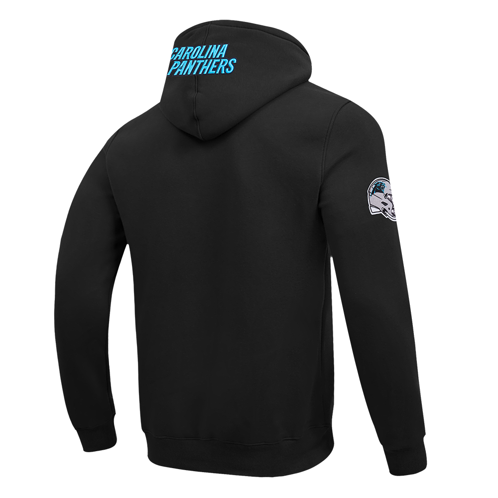 NFL CAROLINA PANTHERS OLD ENGLISH MEN'S FLC PO HOODIE (BLACK)