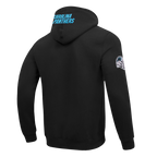 NFL CAROLINA PANTHERS OLD ENGLISH MEN'S FLC PO HOODIE (BLACK)