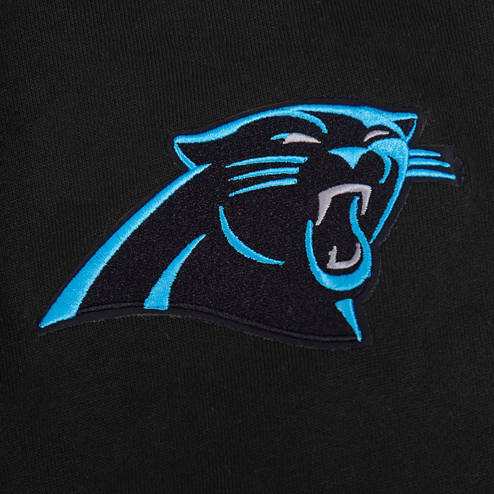 NFL CAROLINA PANTHERS OLD ENGLISH MEN'S FLC PO HOODIE (BLACK)