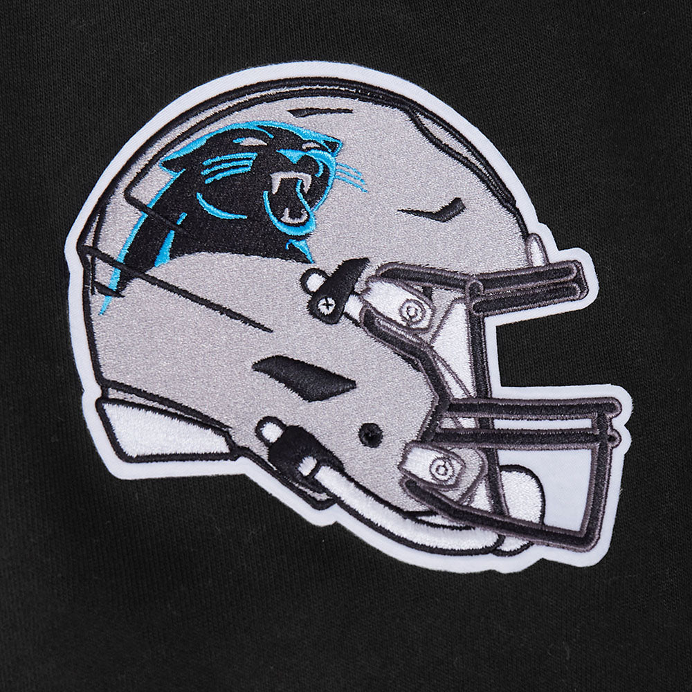NFL CAROLINA PANTHERS OLD ENGLISH MEN'S FLC PO HOODIE (BLACK)