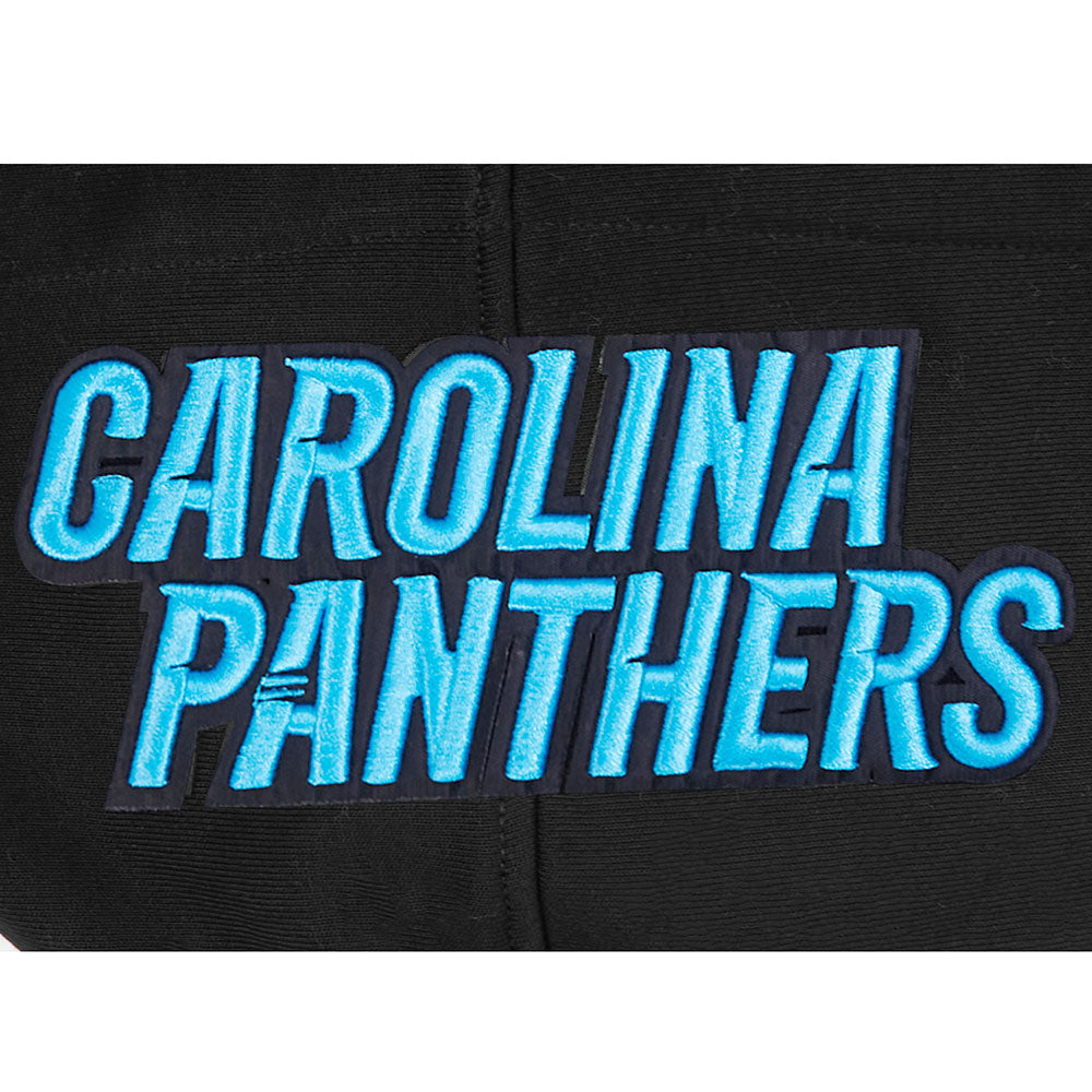 NFL CAROLINA PANTHERS OLD ENGLISH MEN'S FLC PO HOODIE (BLACK)