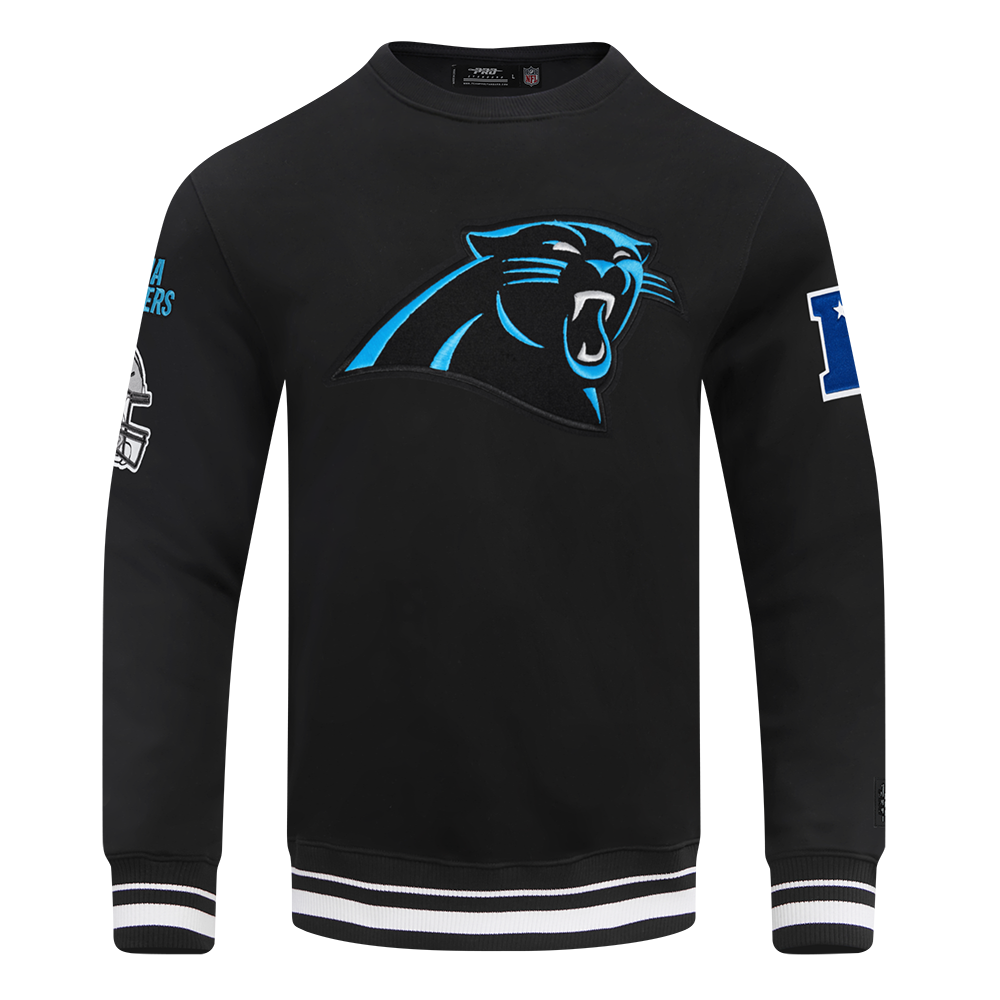 NFL CAROLINA PANTHERS MASHUP MEN'S RIB CREWNECK (BLACK)