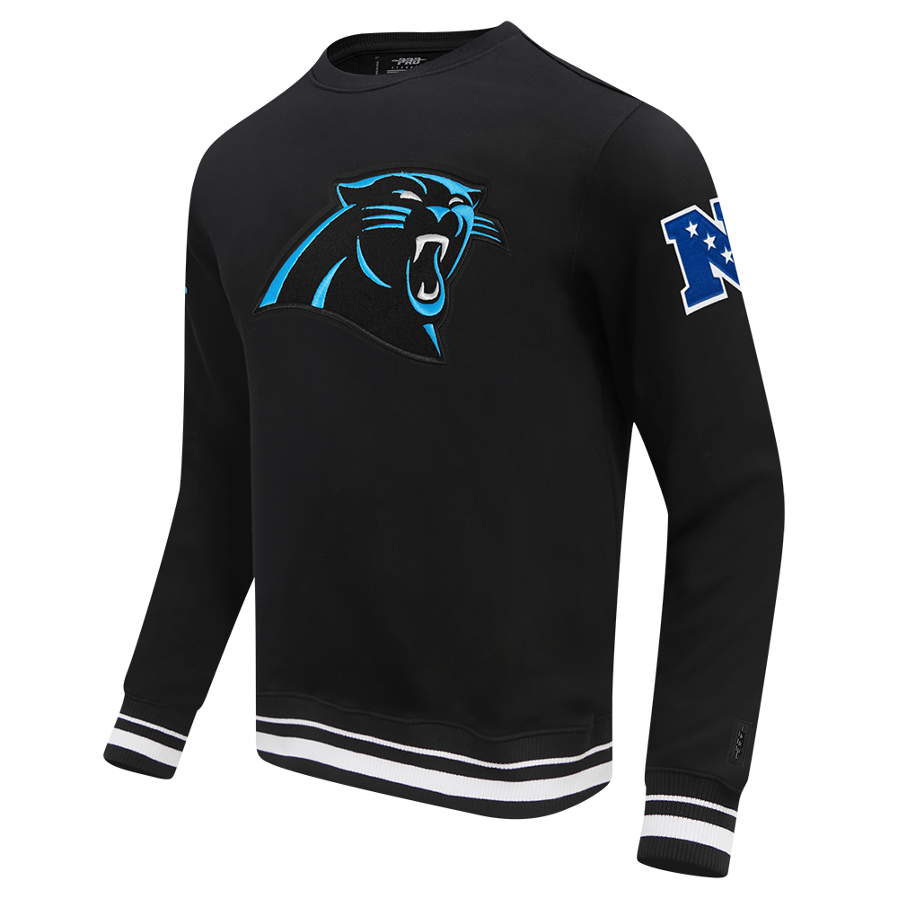NFL CAROLINA PANTHERS MASHUP MEN'S RIB CREWNECK (BLACK)