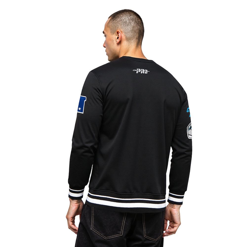 NFL CAROLINA PANTHERS MASHUP MEN'S RIB CREWNECK (BLACK)