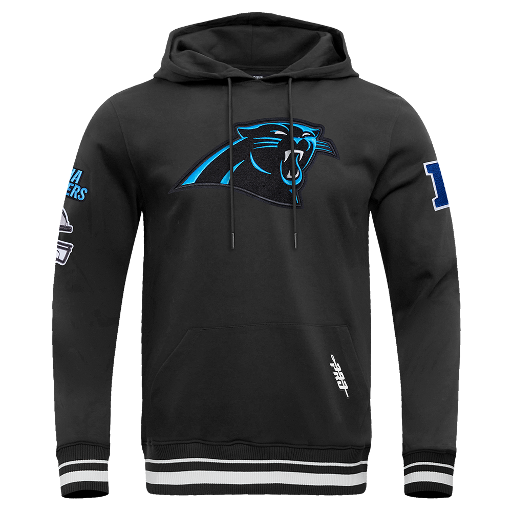 NFL CAROLINA PANTHERS MASHUP MEN'S RIB PO HOODIE (BLACK)
