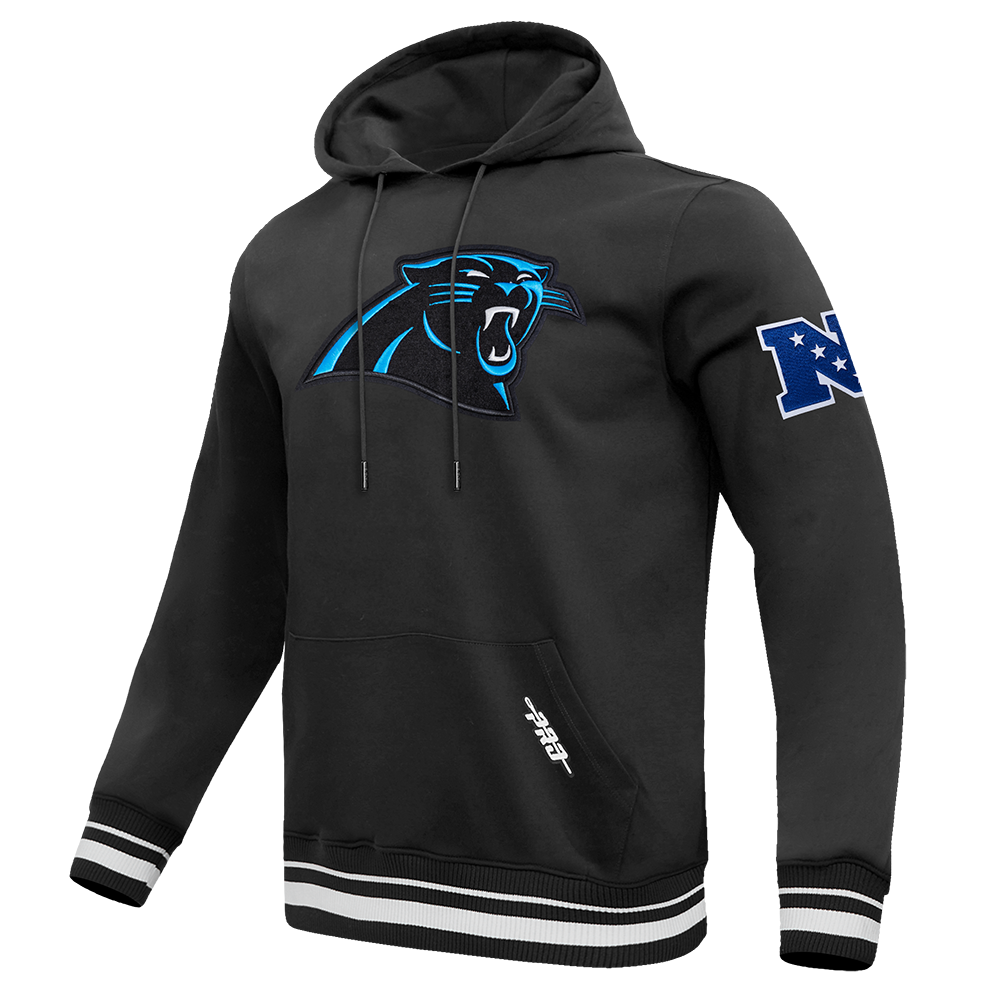 NFL CAROLINA PANTHERS MASHUP MEN'S RIB PO HOODIE (BLACK)