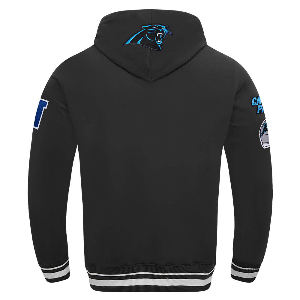 NFL CAROLINA PANTHERS MASHUP MEN'S RIB PO HOODIE (BLACK)
