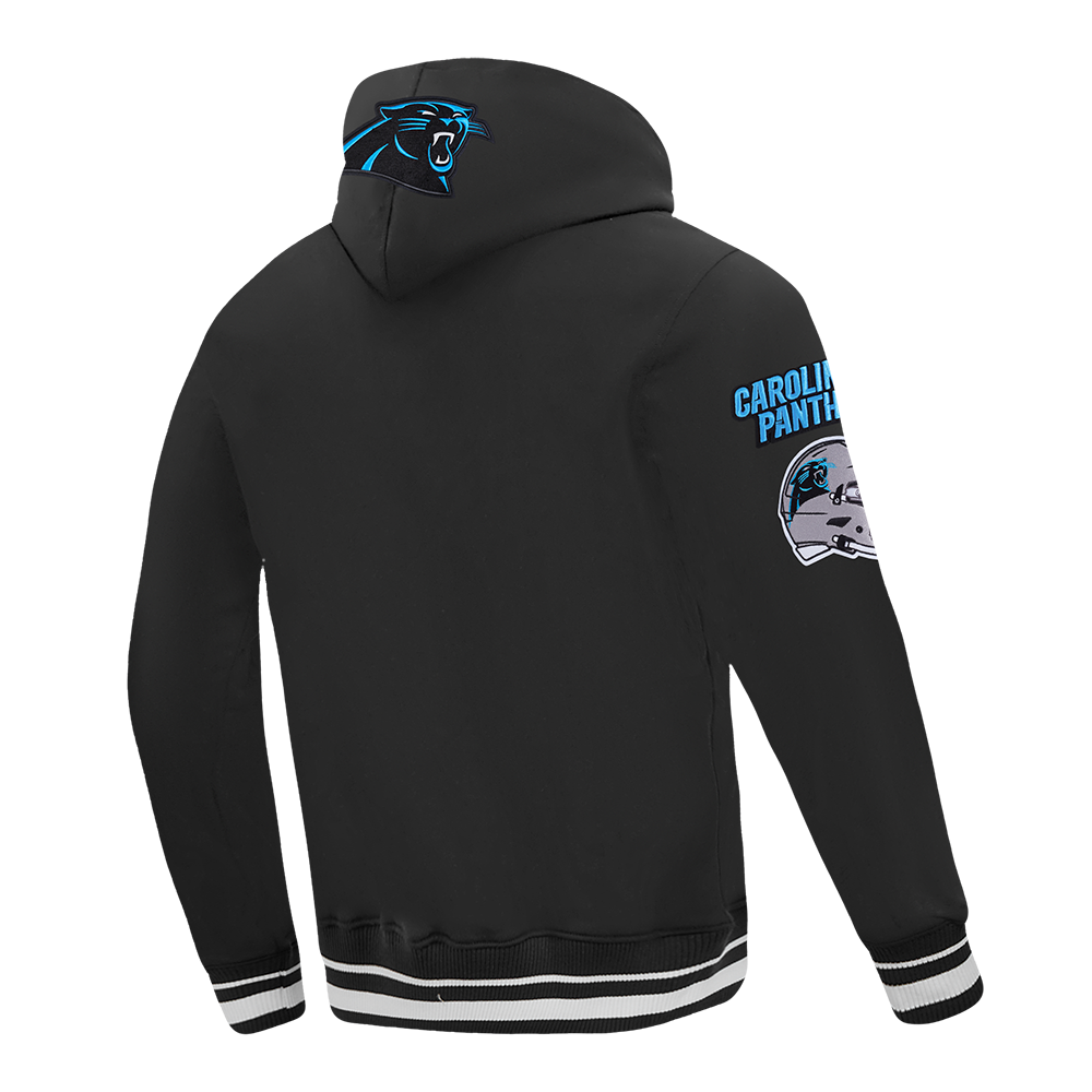 NFL CAROLINA PANTHERS MASHUP MEN'S RIB PO HOODIE (BLACK)
