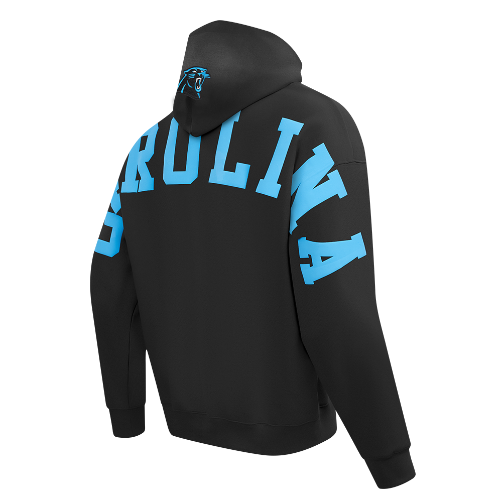 NFL CAROLINA PANTHERS WINGSPAN MEN'S DROP SHOULDER FLC PO HOODIE (BLACK)