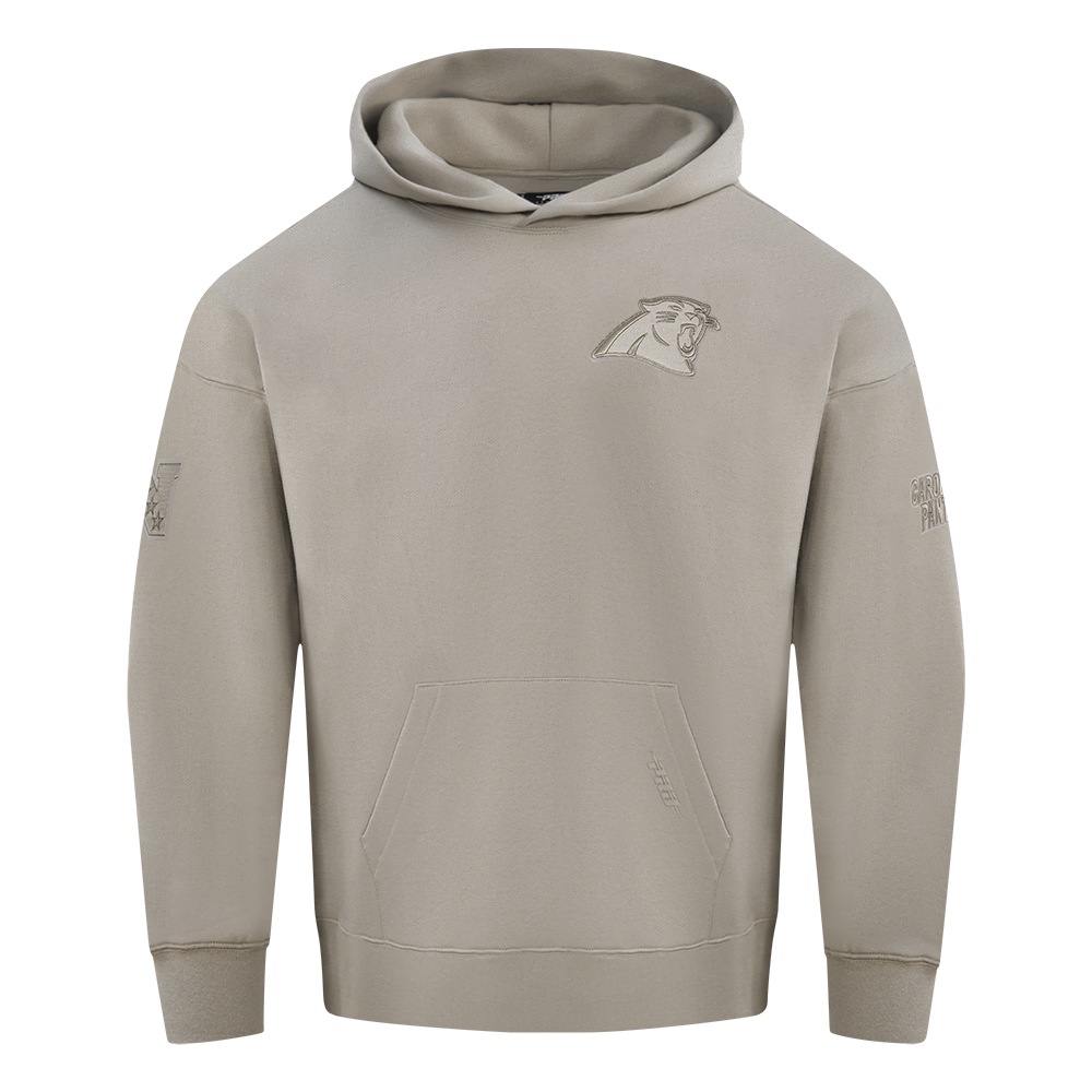NFL CAROLINA PANTHERS NEUTRAL MEN'S DROP SHOULDER FLC PO HOODIE (TAUPE)