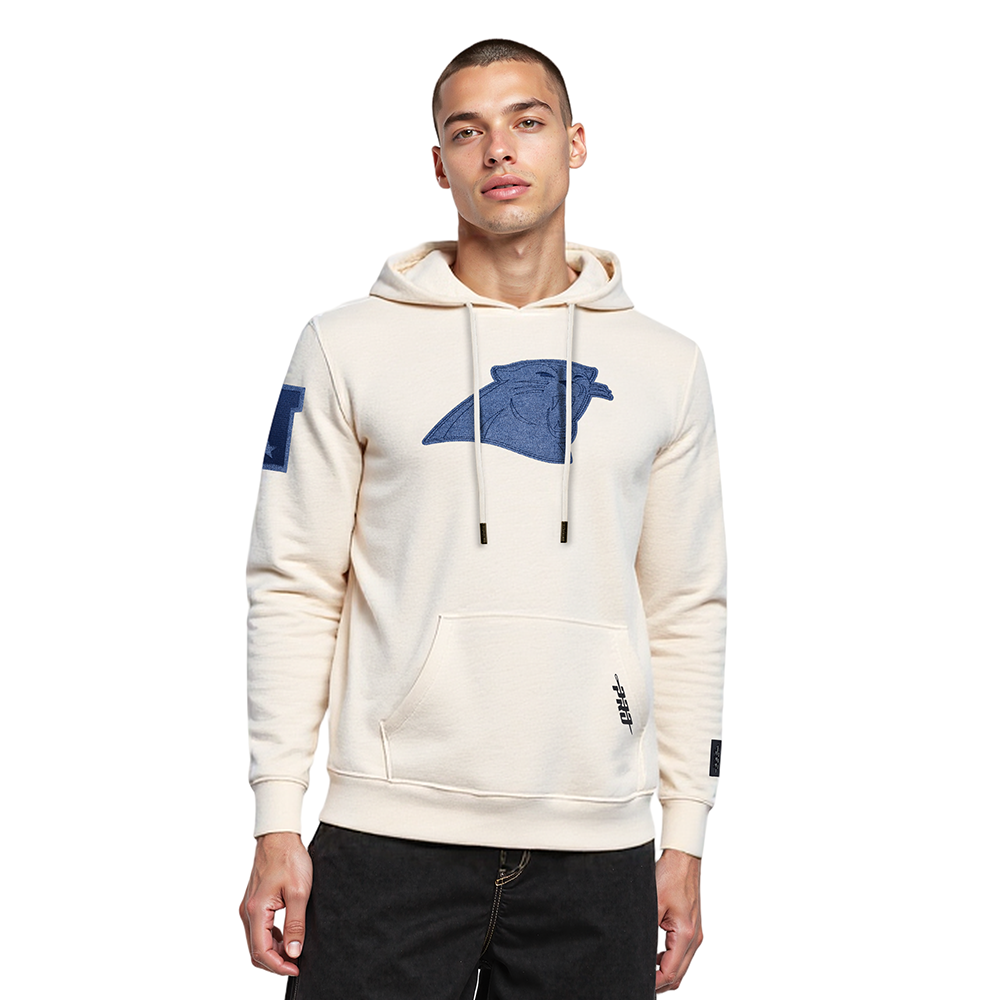 NFL CAROLINA PANTHERS VARSITY BLUES CHANDAIL À CAPUCHON EN MOLLETON POUR HOMME (LIN)