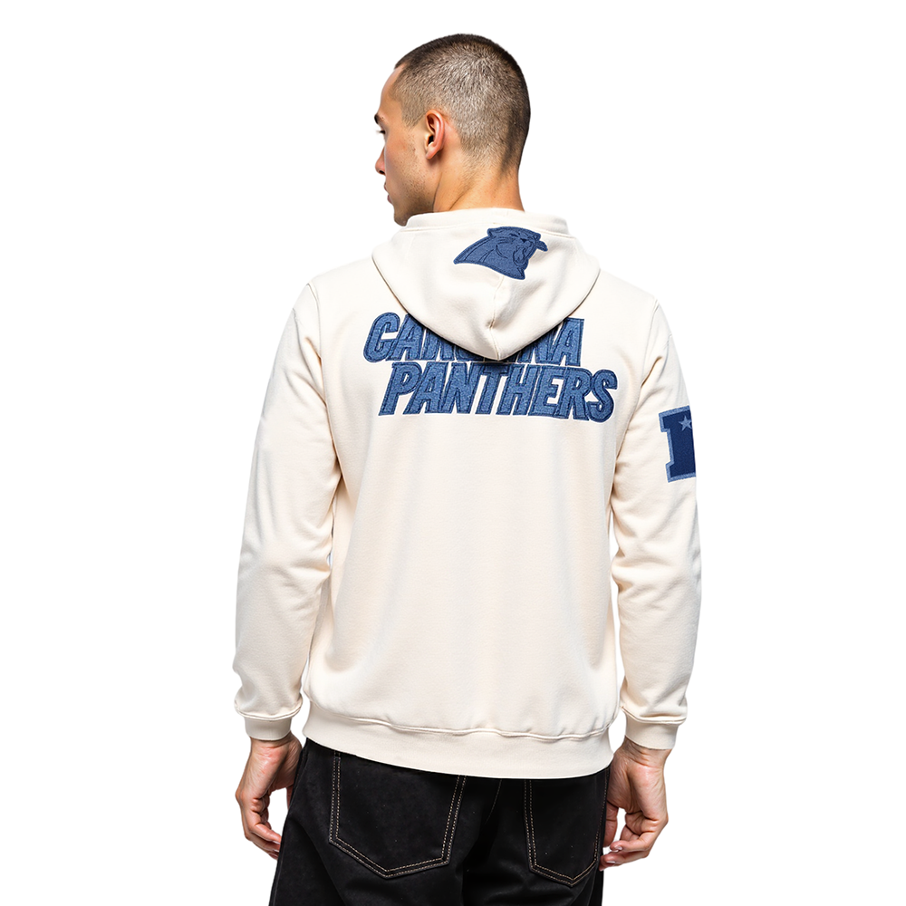NFL CAROLINA PANTHERS VARSITY BLUES CHANDAIL À CAPUCHON EN MOLLETON POUR HOMME (LIN)
