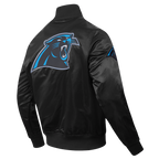 NFL CAROLINA PANTHERS BIG LOGO MEN'S SATIN JACKET (BLACK)