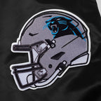 NFL CAROLINA PANTHERS BIG LOGO MEN'S SATIN JACKET (BLACK)