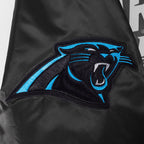 NFL CAROLINA PANTHERS BIG LOGO MEN'S SATIN JACKET (BLACK)