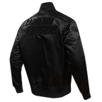 NFL CAROLINA PANTHERS TRIPLE BLACK MEN'S SATIN JACKET (TRIPLE BLACK MEN'S)