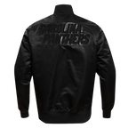 NFL CAROLINA PANTHERS TRIPLE BLACK MEN'S SATIN JACKET (TRIPLE BLACK MEN'S)