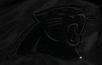 NFL CAROLINA PANTHERS TRIPLE BLACK MEN'S SATIN JACKET (TRIPLE BLACK MEN'S)