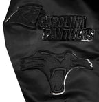 NFL CAROLINA PANTHERS TRIPLE BLACK MEN'S SATIN JACKET (TRIPLE BLACK MEN'S)