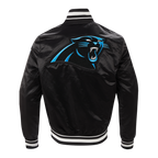NFL CAROLINA PANTHERS MASH UP BLOUSON EN SATIN À BORDS CÔTELÉS POUR HOMME (NOIR)